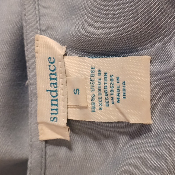 Sundance Sumina Top Light Blue With Floral Embroidery. Size S. - Picture 9 of 12